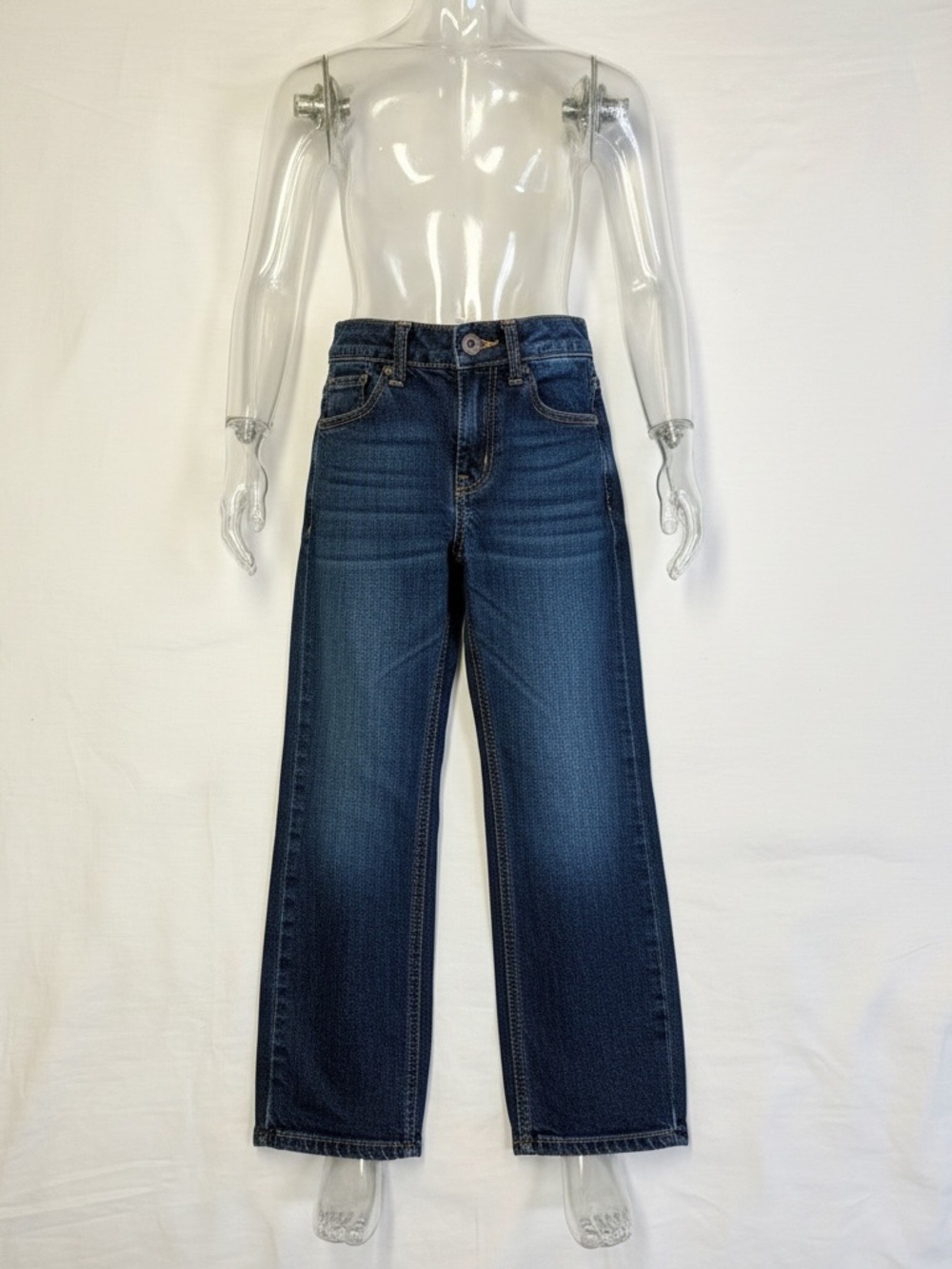 OshKosh B’gosh Boys Size 12 Fleece Lined Straight Leg Jeans Dark Wash